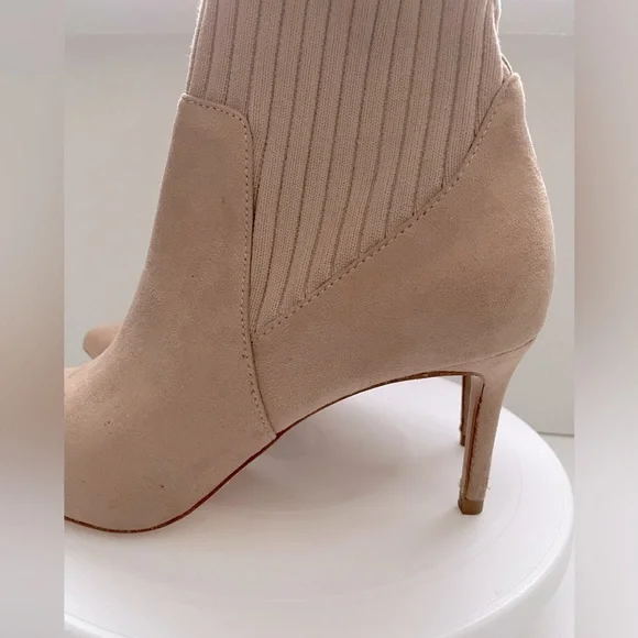 Zara Suede Slip-on Sock Heel ankle Boots - Picture 7 of 10